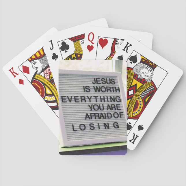 Jesus is Worth Everything Christian Sign Playing Cards (Back)