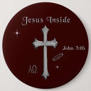 Jesus John 3:16 6 Cm Round Badge