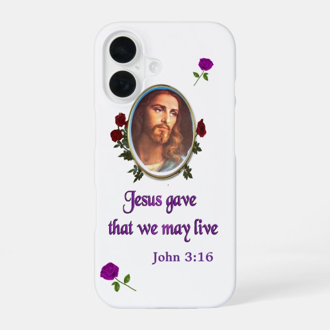Jesus John 3:16 iPhone 16 Case (Back)
