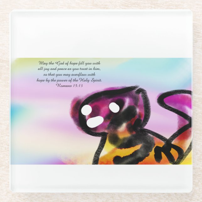 jesus joy  glass coaster (Front)