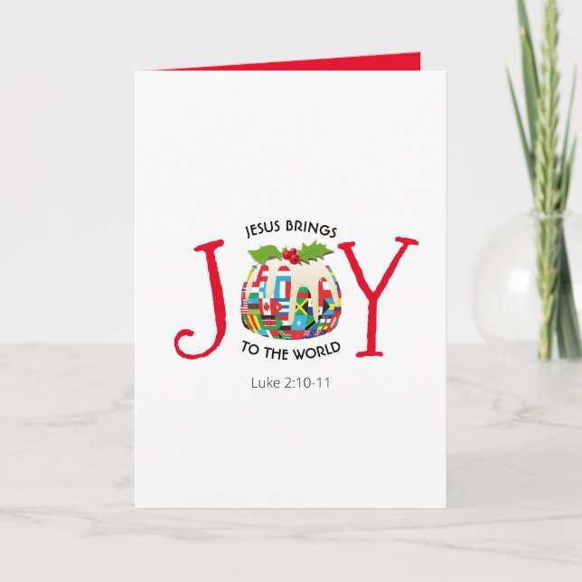 JESUS | JOY TO THE WORLD | Christian | Christmas Holiday Card (Front)