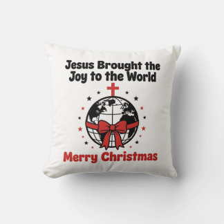Jesus Joy To The World Pillow - Faith Gift