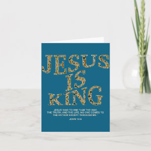 Jesus King Camo Christian Cross Scripture Design Card