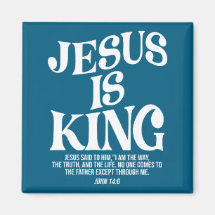 Jesus King Christian Cross God Bible Verse Magnet