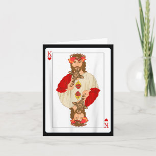 Jesus King Of Hearts Card Christian Faith Suicide