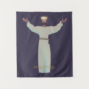 Jesus "King of Kings" Blanket, Christian Gifts Tapestry