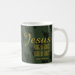 JESUS KING OF KINGS Christian Christmas Green Coffee Mug