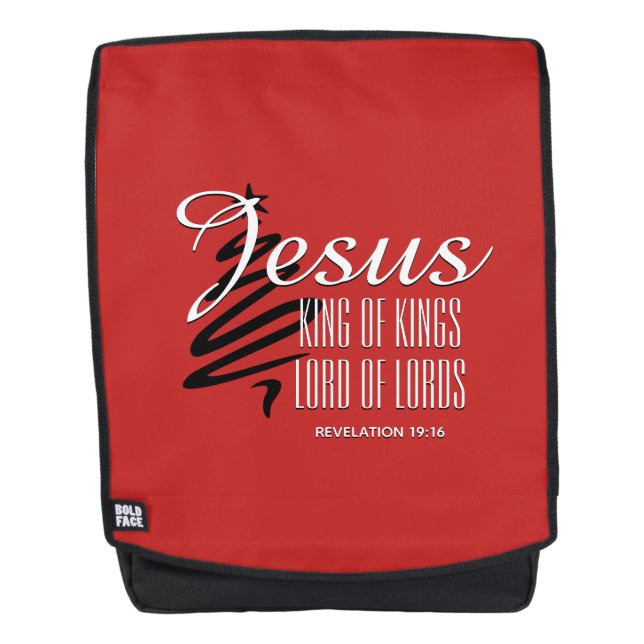 JESUS KING OF KINGS Christmas Christian Scripture Backpack (Front)