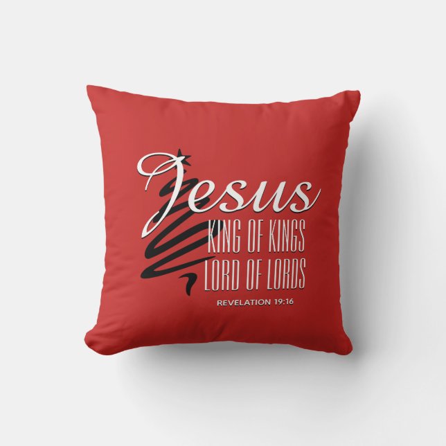 JESUS KING OF KINGS Christmas Christian Scripture Cushion (Front)