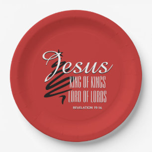 JESUS KING OF KINGS Christmas Christian Scripture Paper Plate