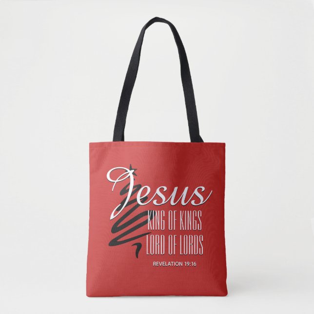 JESUS KING OF KINGS Christmas Christian Scripture Tote Bag (Front)