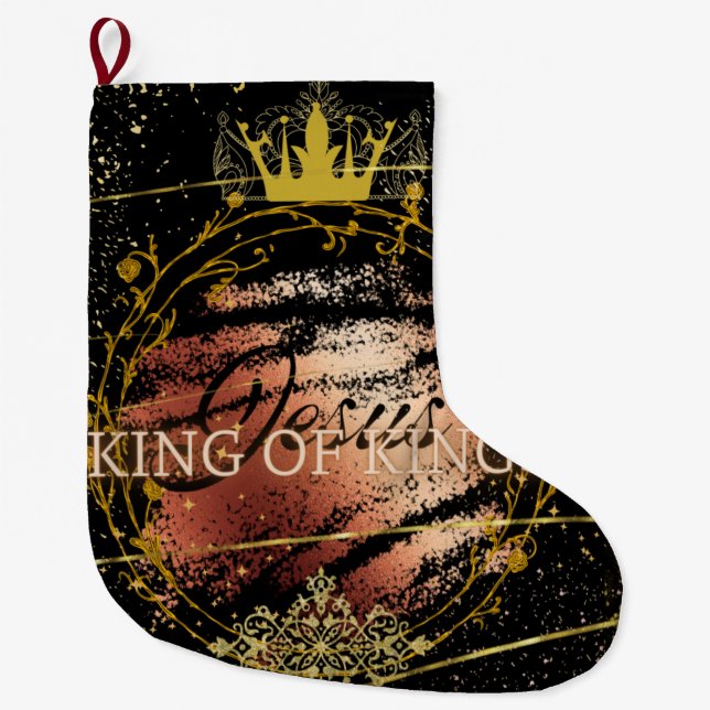 Jesus: King of Kings Large Christmas Stocking (Front)