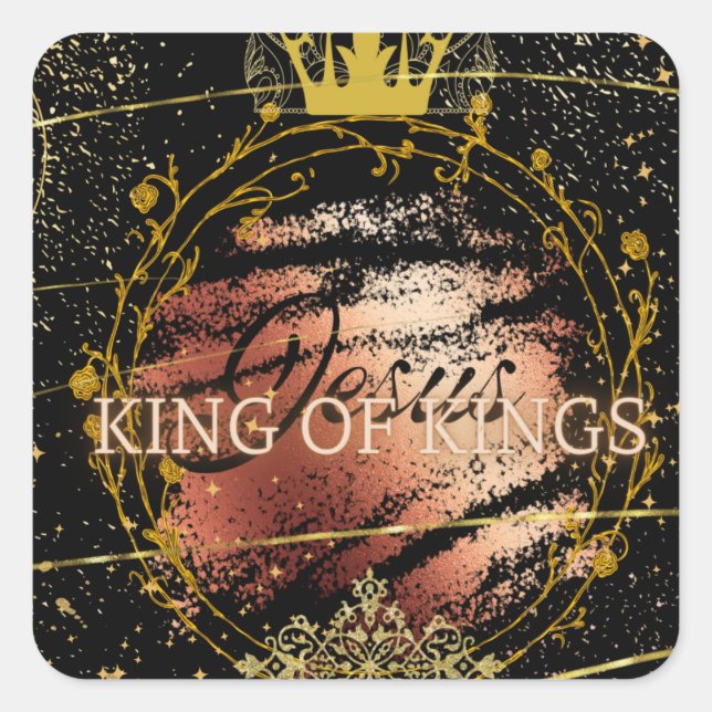 Jesus: King of Kings Square Sticker (Front)