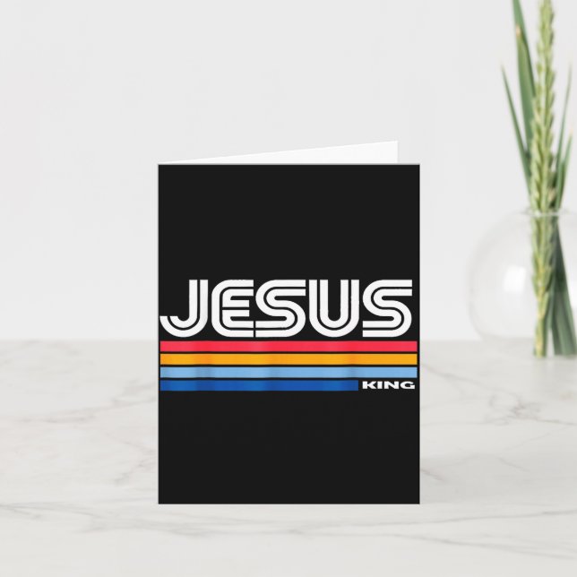 Jesus King Retro Vintage Design  Card (Front)