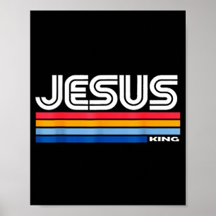 Jesus King Retro Vintage Design Poster