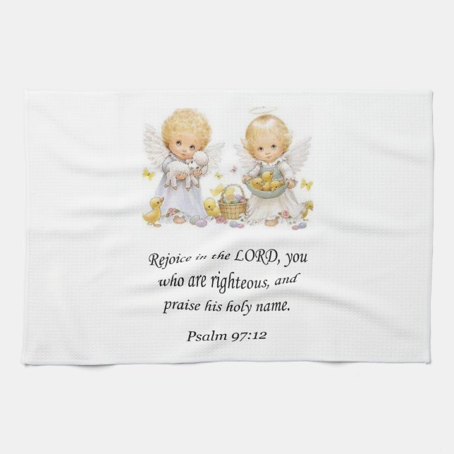 Jesus kitchen hand towel Psalm 97:12 (Horizontal)