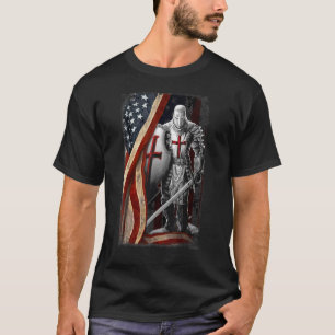 Jesus Knight Templar Warrior Of Christian Amerian  T-Shirt