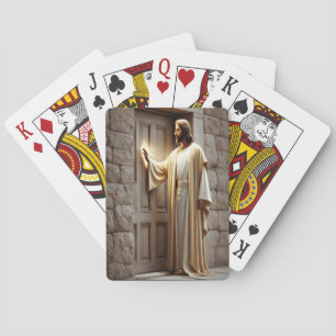 Jesus Knocking at Sunrise Door Playing Cards