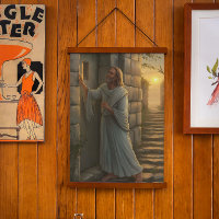 Jesus Knocking on a Rustic Door