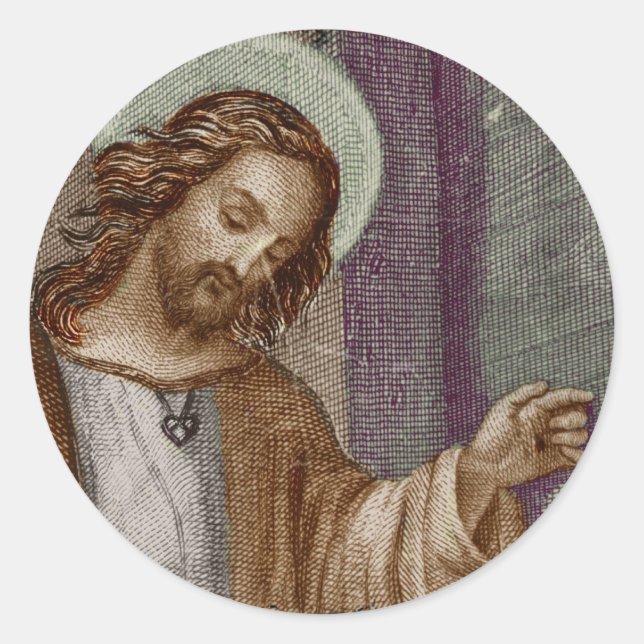 Jesus Knocking on Door Classic Round Sticker (Front)