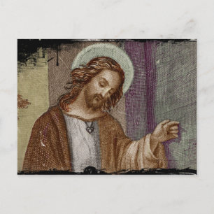 Jesus Knocking on Door Postcard