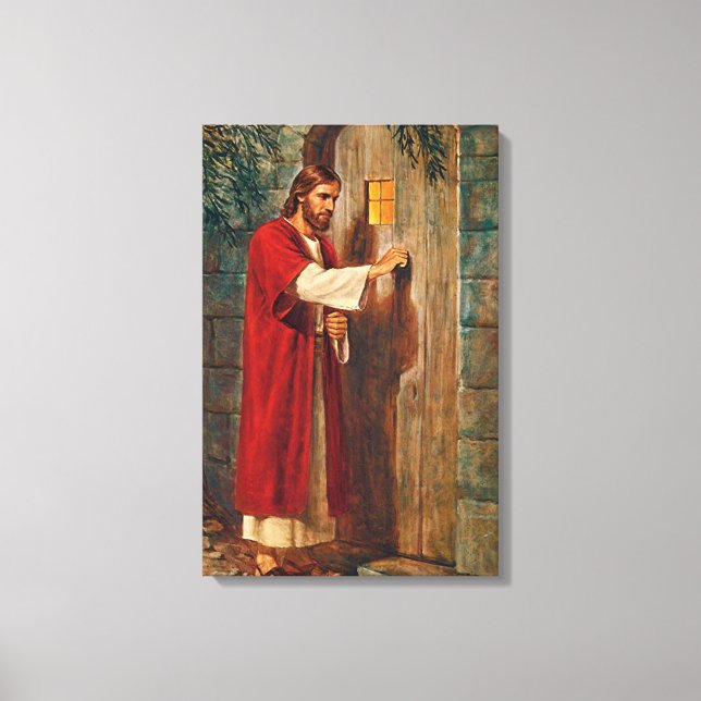 Jesus Knocks On The Door Canvas Print (Front)