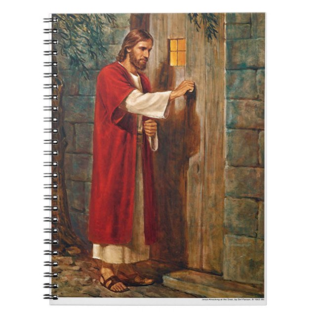 Jesus knocks On The Door Spiral Notebook (Front)