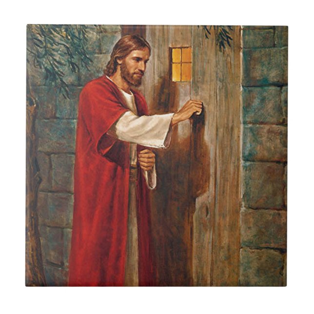 Jesus knocks On The Door Tile (Front)