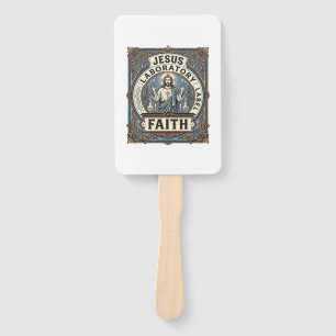 Jesus Laboratory Label Faith Jesus Laboratory Chri Hand Fan