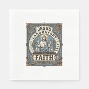 Jesus Laboratory Label Faith Jesus Laboratory Chri Napkin