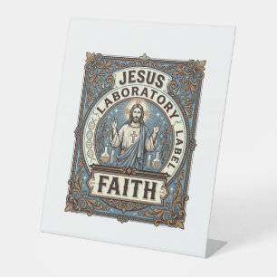 Jesus Laboratory Label Faith Jesus Laboratory Chri Pedestal Sign