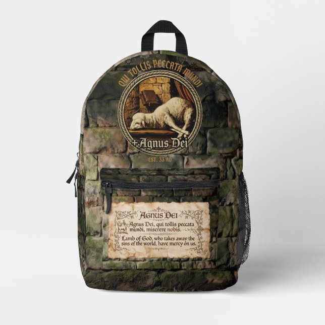 Jesus Lamb of God - Agnus Dei Printed Backpack (Front)