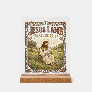 Jesus Lamb Pasture Cute Jesus Lamb Pasture Cute Ch Acrylic Sign