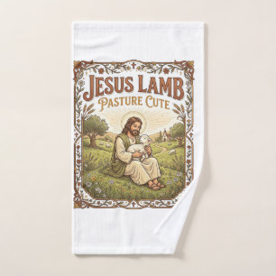 Jesus Lamb Pasture Cute Jesus Lamb Pasture Cute Ch Hand Towel