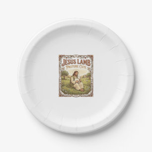 Jesus Lamb Pasture Cute Jesus Lamb Pasture Cute Ch Paper Plate