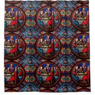 Jesus last meal with his disciples shower curtain