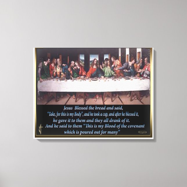 Jesus last supper canvas painting print (Front)