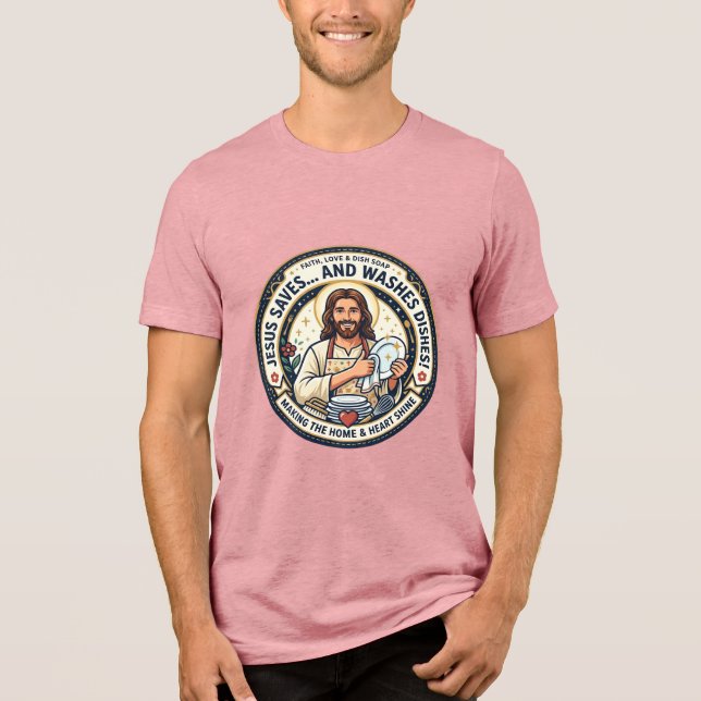 Jesus Laundry Chores Humour Shirt Christian Graphi (Front)