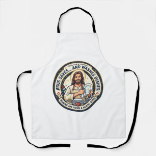Jesus Laundry Chores Humour Shirt Christian Graphi Apron