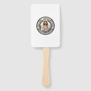 Jesus Laundry Chores Humour Shirt Christian Graphi Hand Fan