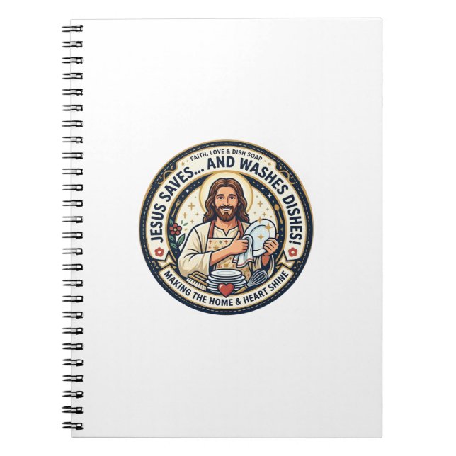 Jesus Laundry Chores Humour Shirt Christian Graphi Notebook (Front)