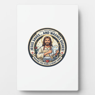 Jesus Laundry Chores Humour Shirt Christian Graphi Plaque