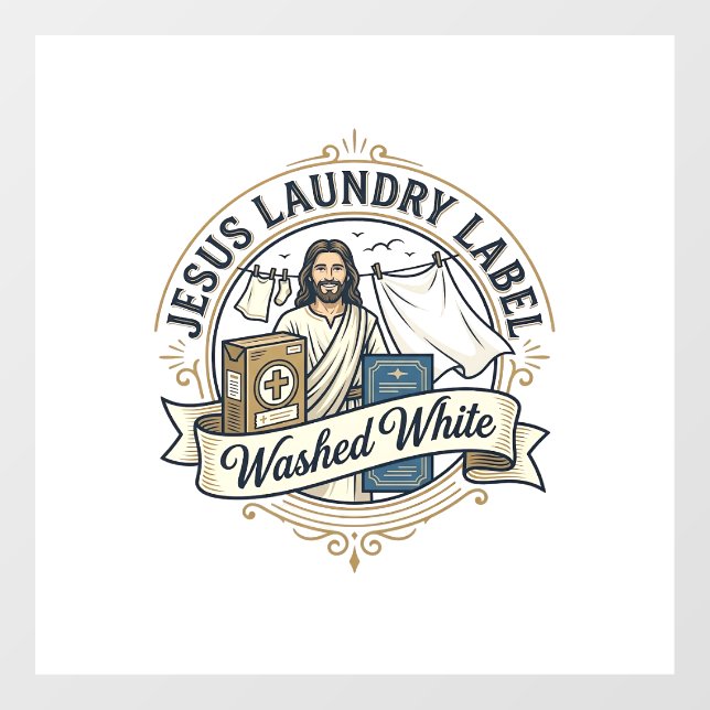 Jesus Laundry Label Washed White Jesus Laundry Was (Sheet)