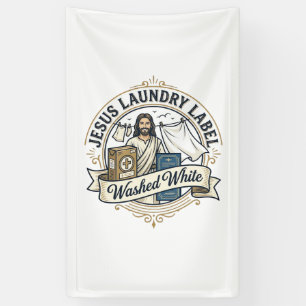 Jesus Laundry Label Washed White Jesus Laundry Was Banner