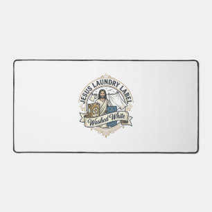 Jesus Laundry Label Washed White Jesus Laundry Was Desk Mat