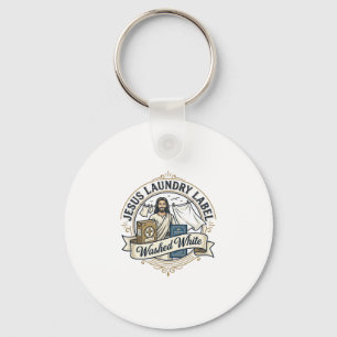 Jesus Laundry Label Washed White Jesus Laundry Was Key Ring