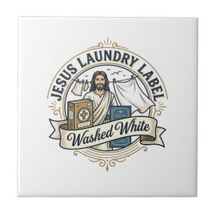 Jesus Laundry Label Washed White Jesus Laundry Was Tile