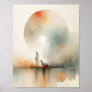 Jesus Leaves the 99 - Parable of the Lost Sheep Poster