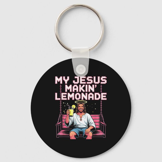 Jesus Lemonade Funny Christian Meme  Key Ring (Front)