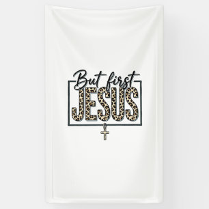 Jesus Leopard Print Christian Vintage Engraving Sh Banner
